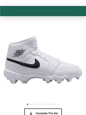 Nike White & Black High-Top Cleat Sneaker